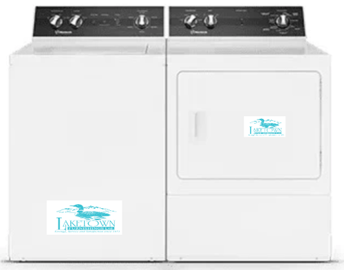 Huebsch TR5104WN Washer Dryer Set Ultra-Quiet Top Load Washer with Huebsch® Perfect Wash™ 7.0 Cu. Ft. White Front Load Electric Dryer